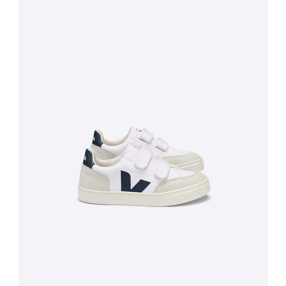 Kids\' Veja V-12 CANVAS Shoes White | SG 806DFM